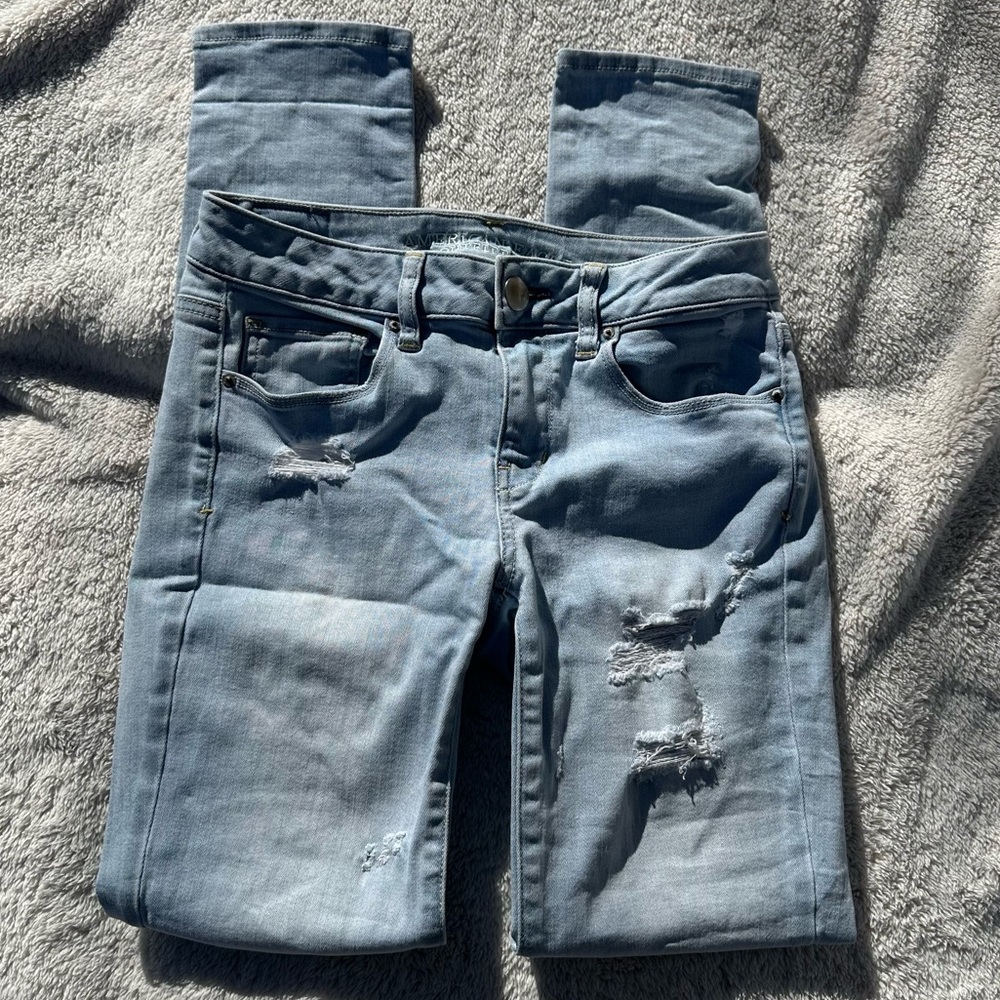 American Eagle Super Stretch Distressed Skinny Jeans